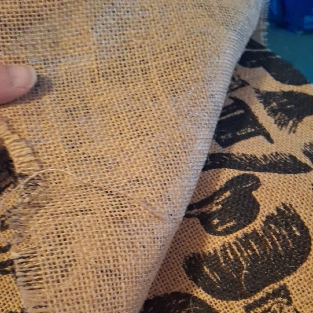 Burlap Mustache & Grooming Print Fabric - Picture 3 of 3